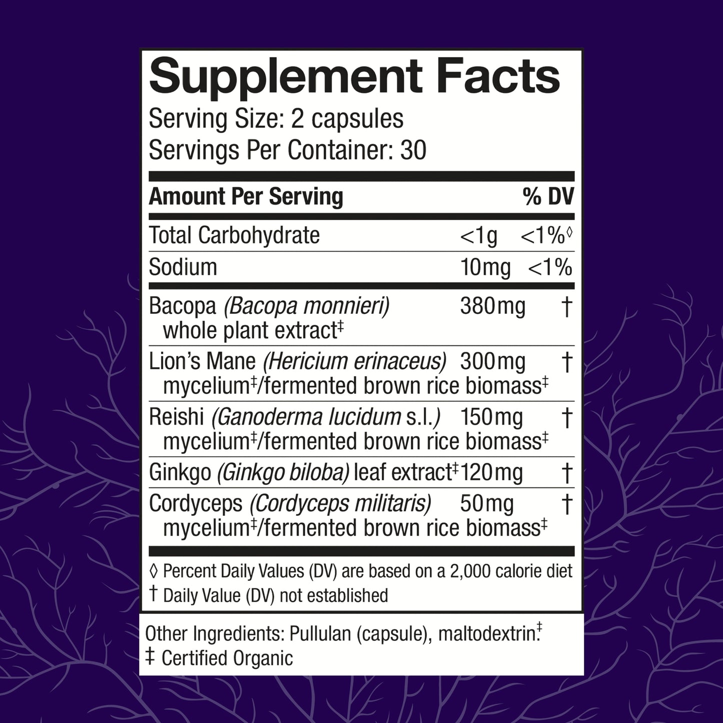 Host Defense Mycobotanicals Brain* Capsules - 60 Capsules (30 Servings)