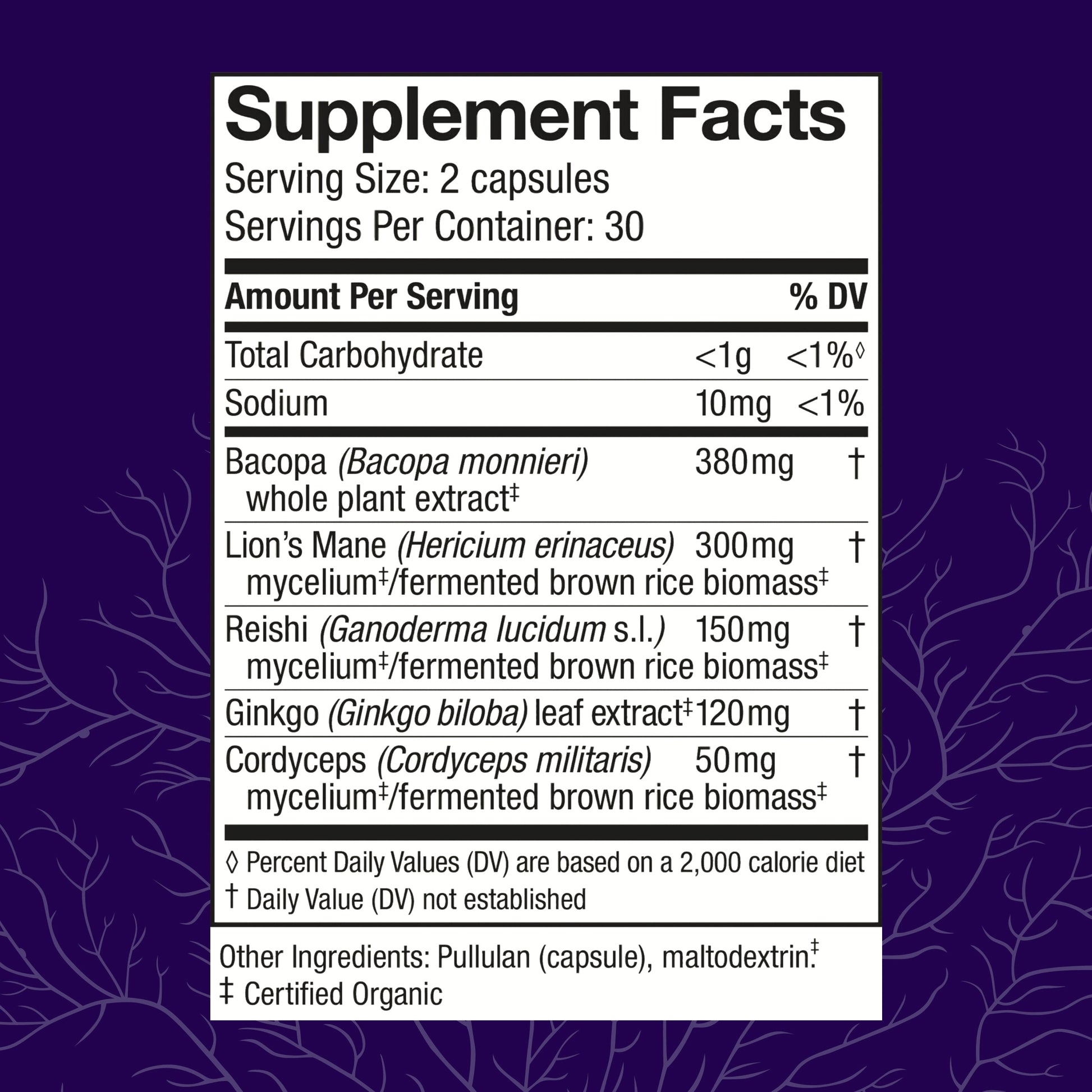 Host Defense Mycobotanicals Brain* Capsules - 60 Capsules (30 Servings)