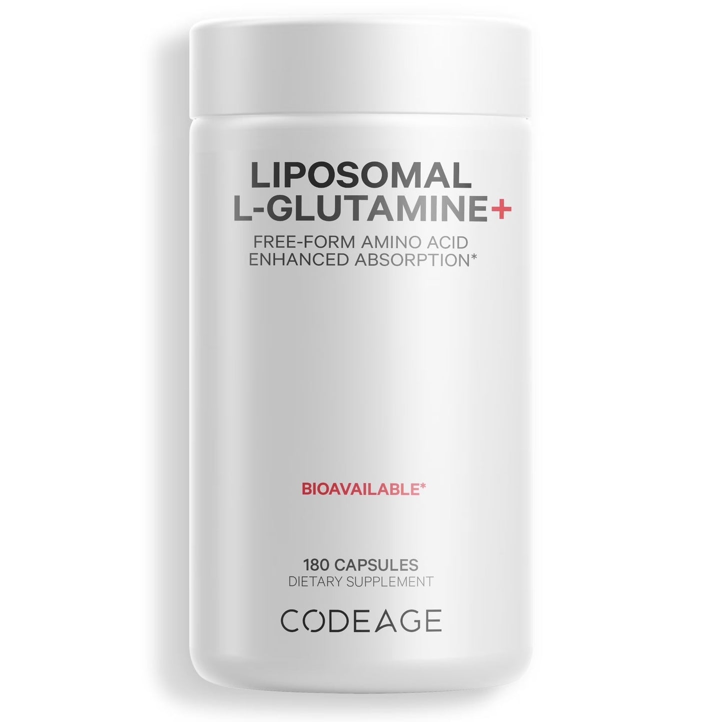 Liposomal L-Glutamine 1000Mg Supplement, Free-Form Glutamine Formula, 3-Month Supply, 180 Ct