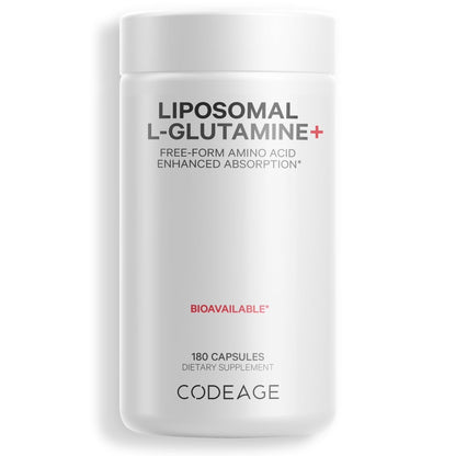 Liposomal L-Glutamine 1000Mg Supplement, Free-Form Glutamine Formula, 3-Month Supply, 180 Ct