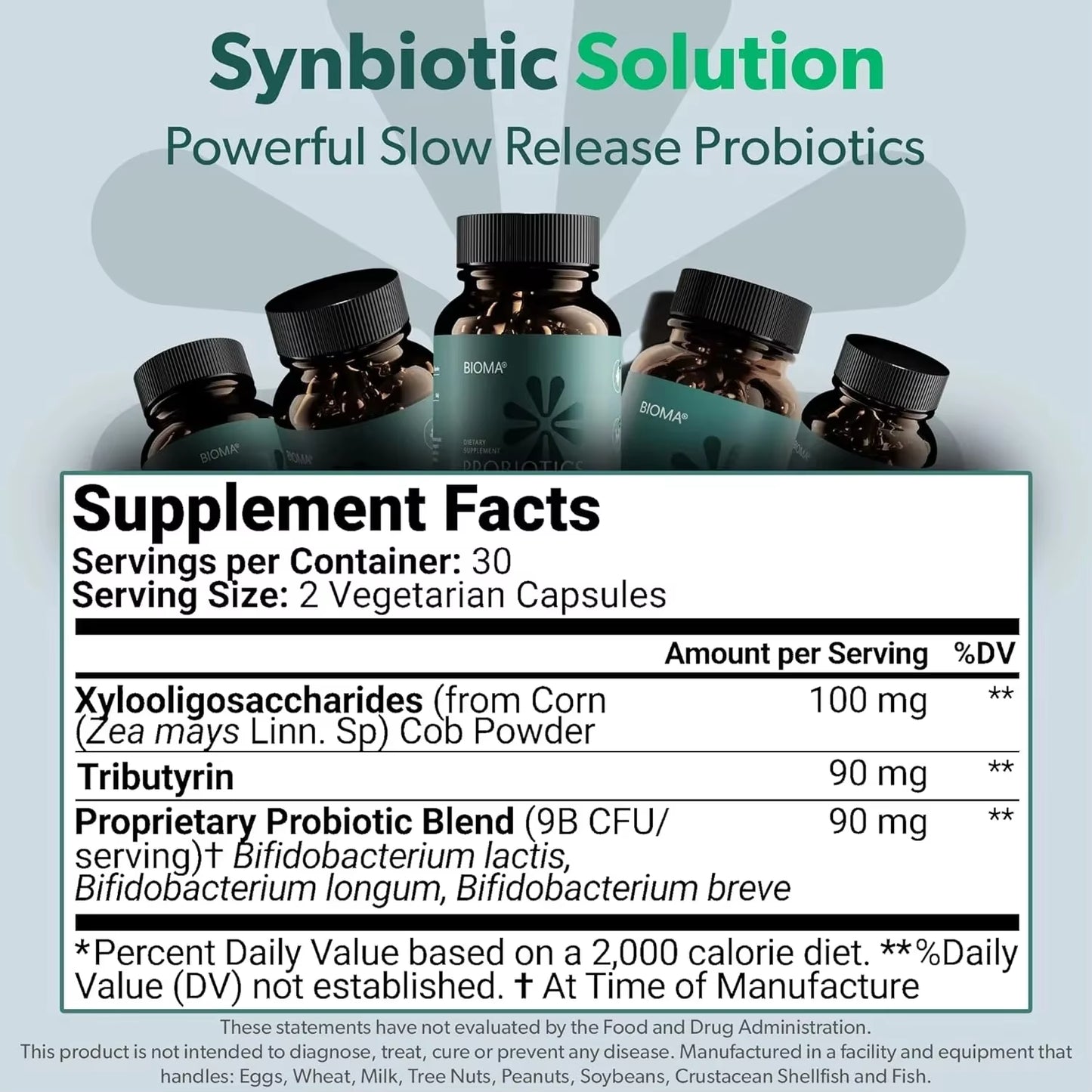 Probiotic, Prebiotic & Postbiotic Supplement for Digestive Balance - Digestion Support Supplement - Vegan, Gluten-Free