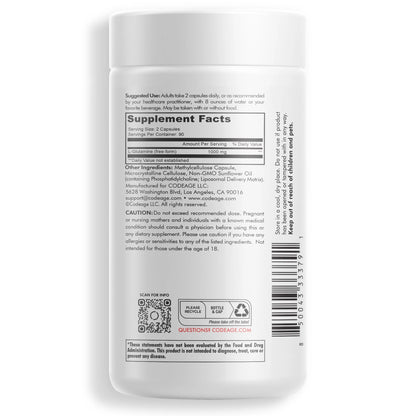 Liposomal L-Glutamine 1000Mg Supplement, Free-Form Glutamine Formula, 3-Month Supply, 180 Ct