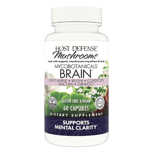 Host Defense Mycobotanicals Brain* Capsules - 60 Capsules (30 Servings)