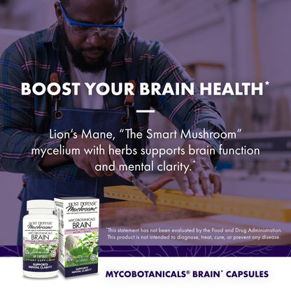 Host Defense Mycobotanicals Brain* Capsules - 60 Capsules (30 Servings)